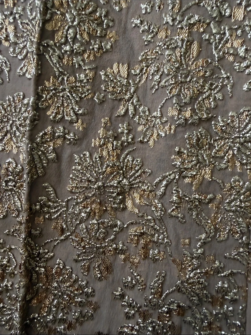 Michael Kors Metallic Gold Floral Boot-Cut Trousers